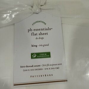 NWT Pottery Barn 300ct King Flat Sheet